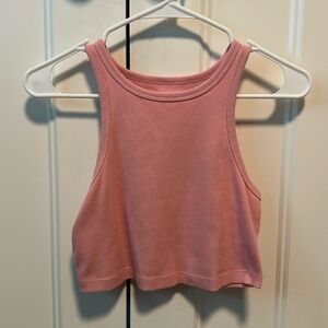 Pink cropped tank top
